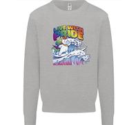 LGBT Live With Pride Unicorn Gay Pride Awareness Uomo Sweatshirt Jumper