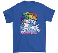 Lgbt Live With Pride Unicorn Gay Pride Consapevolezza T-Shirt 100% Cotone