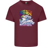 Lgbt Live With Pride Unicorn Gay Pride Consapevolezza Uomo Cotone T-Shirt