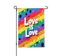 Lgbt Love Is Love Dots Bandiera da giardino double-face bandiera di benvenuto da cortile 30,5 x 45,7 cm decorazione per esterni