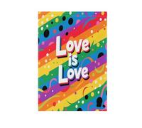 Lgbt Love Is Love Dots Bandiera da giardino verticale su entrambi i lati bandiera casa festival decorazione per prato esterno 30,5 x 45,7 cm