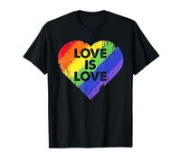 LGBT Love is Love Tshirt Retro Cuore Gay Lesbian Pride Maglietta