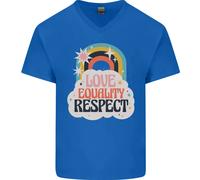 Lgbt Love Uguaglianza Respect Gay Pride Giorno Uomo Scollo A V Cotone T-Shirt