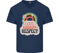 Lgbt Love Uguaglianza Respect Gay Pride Giorno Uomo Scollo A V Cotone T-Shirt