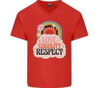 Lgbt Love Uguaglianza Respect Gay Pride Giorno Uomo Scollo A V Cotone T-Shirt
