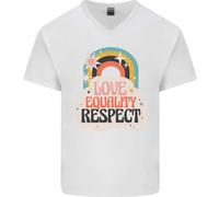 Lgbt Love Uguaglianza Respect Gay Pride Giorno Uomo Scollo A V Cotone T-Shirt