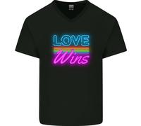 LGBT Love Wins Gay Pride Day Awareness Maglietta In Cotone A V Per Uomo