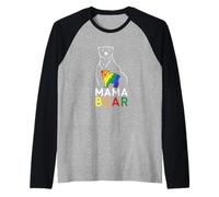 LGBT Mama Bear Gay Pride Uguali Diritti Arcobaleno Maglia con Maniche Raglan