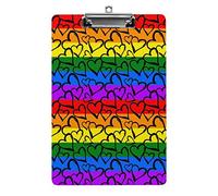 Lgbt Pride Arcobaleno Colorato Cuori d'Amore Formato A4 Appunti Divertente Estetica Lavoro Studiare Lettera Lavagna per Appunti Standard 12,5×8,5 in Pannello rigido per Aula Scolastica Bambini che s