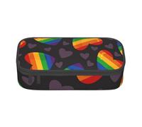 Lgbt Pride Gay Arcobaleno Cuore, Astuccio per matite, Astuccio per matite Astuccio per penne a matita di grande capacità Borsa per cosmetici