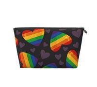 Lgbt Pride Gay Arcobaleno Cuore, Borsa da toilette Borsa per trucco Borsa per cosmetici Borsa da toilette da viaggio portatile