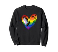LGBT Progress Pride Flag Carino Cuore Sottile Progresso Gay Felpa