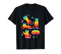 LGBT-Q Gatto Kawaii Gay Pride Rainbow Cool Animal Ally Regali Maglietta
