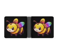 LGBT Rainbow Bee Portafoglio in pelle sottile porta carte di credito carino, Stile:, Taglia unica