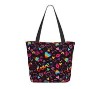 Lgbt Rainbow For Pride - Borsa tote da donna, leggera, riutilizzabile, in tela, con cerniera, cinturino da polso, in cotone, per borse della spesa, borse della spesa
