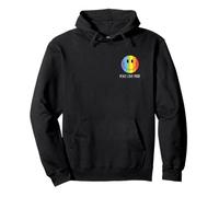 LGBT Rainbow Pride Mese Retro Anni '70 Felice Sorridente Sorriso Faccia Felpa con Cappuccio