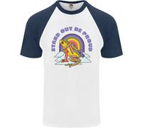 Lgbt Rana Stand Fuori To Be Proud Gay Pride Uomo S/S Baseball T-Shirt