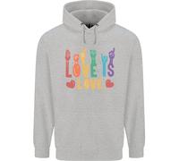 LGBT Sign Language Love Is Gay Pride Day Uomo Felpa
