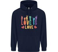 LGBT Sign Language Love Is Gay Pride Day Uomo Felpa