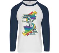 Lgbt Surround Yourself Gay Pride Colori Uomo L/S Baseball T-Shirt