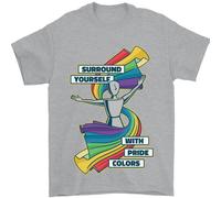 Lgbt Surround Yourself Gay Pride Colori Uomo T-Shirt 100% Cotone