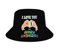 LGBT Ti Amo in Ogni Universo Cappello da Pescatore LGBT Ti Amo in Ogni Universo Moda Unisex Confezione da Viaggio Cappellini da Sole Adolescenti Donna Uomo novità Cappelli da Esterno
