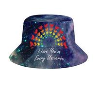 LGBT Ti Amo in Ogni Universo Cappello da Pescatore LGBT Ti Amo in Ogni Universo Moda Unisex Confezione da Viaggio Cappellini da Sole Adolescenti Donna Uomo novità Cappelli da Esterno