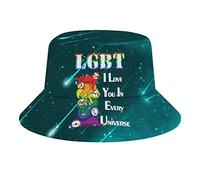 LGBT Ti Amo in Ogni Universo Cappello da Pescatore LGBT Ti Amo in Ogni Universo Moda Unisex Confezione da Viaggio Cappellini da Sole Adolescenti Donna Uomo novità Cappelli da Esterno