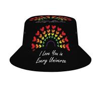 LGBT Ti Amo in Ogni Universo Cappello da Pescatore LGBT Ti Amo in Ogni Universo Moda Unisex Confezione da Viaggio Cappellini da Sole Adolescenti Donna Uomo novità Cappelli da Esterno