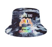 LGBT Ti Amo in Ogni Universo Cappello da Pescatore LGBT Ti Amo in Ogni Universo Moda Unisex Confezione da Viaggio Cappellini da Sole Adolescenti Donna Uomo novità Cappelli da Esterno