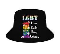 LGBT Ti Amo in Ogni Universo Cappello da Pescatore LGBT Ti Amo in Ogni Universo Moda Unisex Confezione da Viaggio Cappellini da Sole Adolescenti Donna Uomo novità Cappelli da Esterno