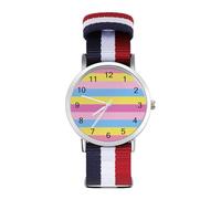 LGBT Transgender Pride Flag Orologio sportivo per uomo donna cinturino in nylon orologio da polso analogico al quarzo, Stile:, regular, Cinturino