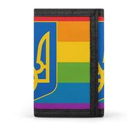 LGBT Ucraina bandiera arcobaleno portafoglio trifold con porta carte di credito soldi 8 slot portachiavi finestra foto per uomini donne, Stile 18, Taglia unica, Per tutte le stagioni