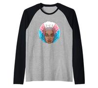 LGBTQ Afroamericano Transgender Afro Rainbow Power Maglia con Maniche Raglan