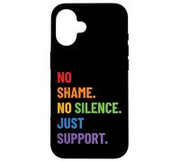 LGBTQ Ally Pride Design - No Shame No Silence Just Support Custodia per iPhone 16