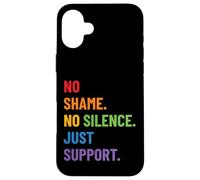 LGBTQ Ally Pride Design - No Shame No Silence Just Support Custodia per iPhone 16 Plus