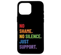 LGBTQ Ally Pride Design - No Shame No Silence Just Support Custodia per iPhone 16 Pro Max