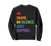 LGBTQ Ally Pride Design - No Shame No Silence Just Support Felpa