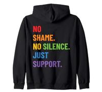 LGBTQ Ally Pride Design - No Shame No Silence Just Support Felpa con Cappuccio