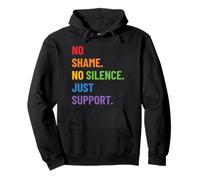 LGBTQ Ally Pride Design - No Shame No Silence Just Support Felpa con Cappuccio