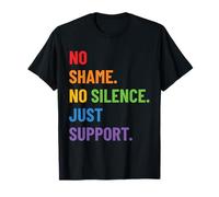 LGBTQ Ally Pride Design - No Shame No Silence Just Support Maglietta