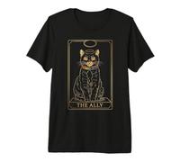 LGBTQ Ally Tarocchi Card Pride Cat Rainbow Collar Maglietta Premium