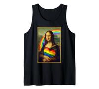 LGBTQ Arcobaleno Monna Lisa Cuore Orgoglio per L'uguaglianza Canotta
