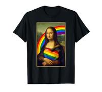 LGBTQ Arcobaleno Monna Lisa Cuore Orgoglio per L'uguaglianza Maglietta
