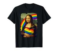 LGBTQ Arcobaleno Monna Lisa Cuore Orgoglio per L'uguaglianza Maglietta