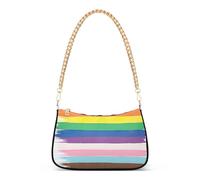 Lgbtq - Borsa a tracolla da donna, con pennelli, motivo bandiera dei diritti dell'orgoglio dei diritti
