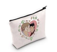 LGBTQ - Borsa per il trucco ispirata a Nick e Charlie, idea regalo per coppia gay, con tappo a forma di cuore e foglie, per i fan del film BL, Tappo Cuore Eu, Borsa cosmetica con stampa