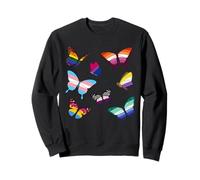 LGBTQ Butterflies Pride Month Ally Consapevolezza Omosessuale Felpa