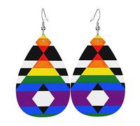 Lgbtq Gay Straight Ally Pride Orecchini in pelle per le donne Ciondola l'orecchino con pendente a goccia con gancio Regali per ragazza adulta