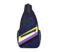 LGBTQ Nonbinary Pride Sling Bag Hiking Daypack Crossbody Shoulder Backpack Travel Chest Pack for Men Women